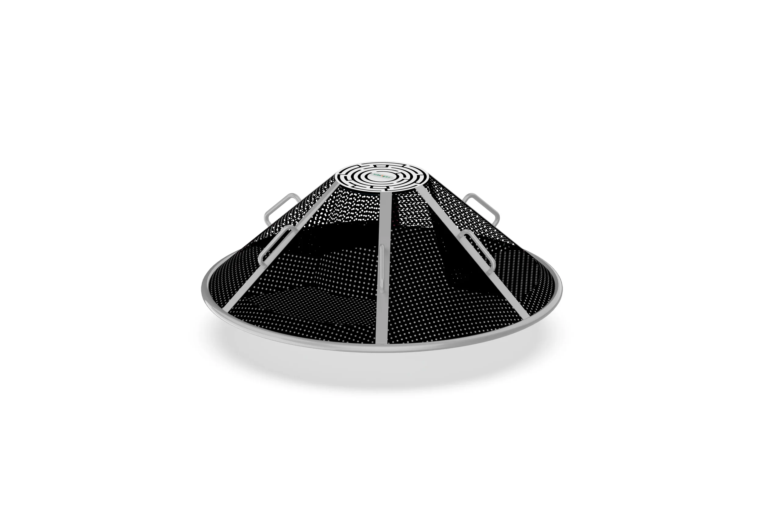Black Mesh Conical Exploration Pod | Commercial Multi-Person Playground Spinner Equipment