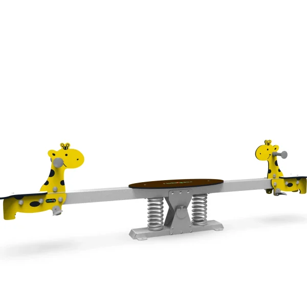 Commercial Giraffe-Themed Spring Seesaw | Multi-Person Playground Seesaw
