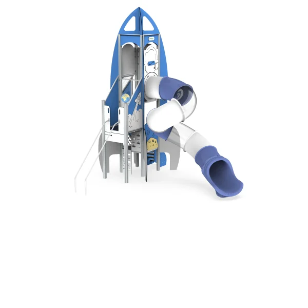 StarCraft Theme Playhouse Slide | Space-Themed Rocket Spiral Slide