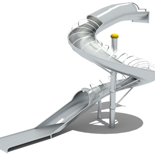 All-Stainless Steel Playground with Tunnel Slide | Custom Commercial Spiral Slide