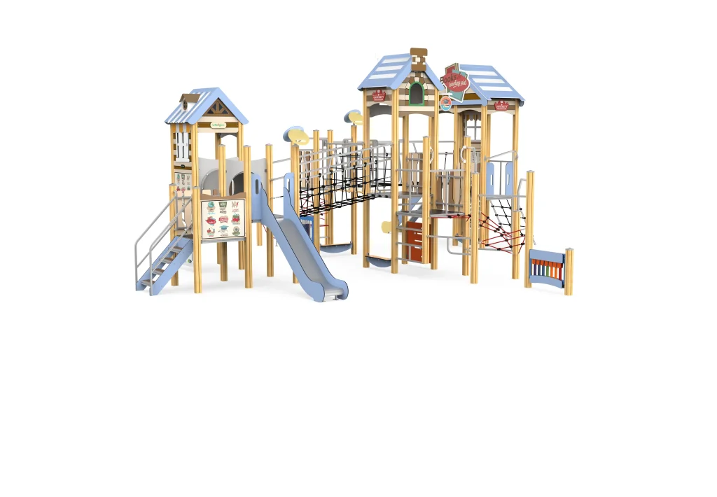 playground set with tube slide